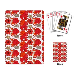 Mid Century Retro Floral 1970s 1960s Pattern 91 Playing Cards Single Design (rectangle) by violetheavensky
