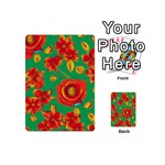 Mid Century Retro Floral 1970s 1960s Pattern 89 Playing Cards 54 Designs (Mini) Back