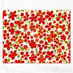 Mid Century Retro Floral 1970s 1960s Pattern 92 Rectangular Jigsaw Puzzl by violetheavensky