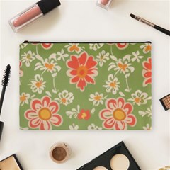 Retro 40s 50s Mexico Flowers Pattern 3 Cosmetic Bag (large) by violetheavensky