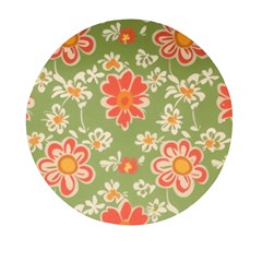 Retro 40s 50s Mexico Flowers Pattern 3 Mini Round Pill Box by violetheavensky
