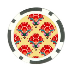 Retro 40s 50s Mexico Flowers Pattern 4 Poker Chip Card Guard (10 Pack) by violetheavensky
