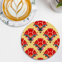 Retro 40s 50s Mexico Flowers Pattern 4 Uv Print Round Tile Coaster by violetheavensky
