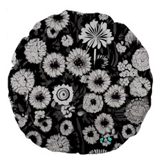 Mid Century Retro Floral 1970s 1960s Pattern 87 Mid Century Retro Floral 1970s 1960s Pattern 86 Large 18  Premium Round Cushions by violetheavensky