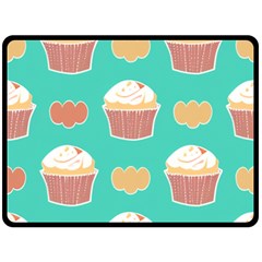 Retro 40s 50s Cupcake Pattern 3 Fleece Blanket (large) by violetheavensky