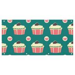 Retro 40s 50s Cupcake Pattern 2 Banner And Sign 8  X 4  by violetheavensky