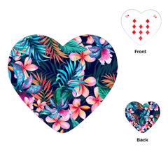 Hawaiian Flowers Hawaii Playing Cards Single Design (heart) by Cemarart