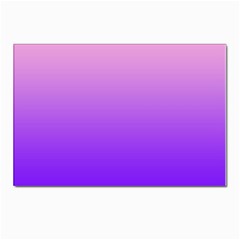 Cotton Candy Pink To Indigo Violet Linear Gradient Postcards 5  X 7  (pkg Of 10) by GradientsOmbre