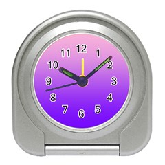 Cotton Candy Pink To Indigo Violet Linear Gradient Travel Alarm Clock by GradientsOmbre