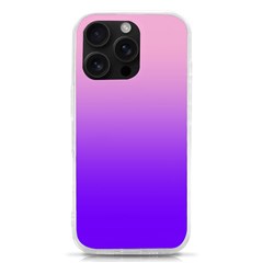 Cotton Candy Pink To Indigo Violet Linear Gradient Iphone 16 Pro Tpu Uv Print Case by GradientsOmbre