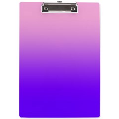 Cotton Candy Pink To Indigo Violet Linear Gradient A4 Acrylic Clipboard by GradientsOmbre