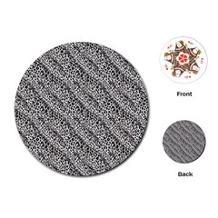 Silver Leopard Playing Cards Single Design (round) by DinkovaArt