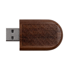 Silver Leopard Wood Oval Usb Flash Drive by DinkovaArt