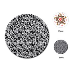 Black White Giraffe Pattern Playing Cards Single Design (round) by DinkovaArt