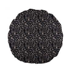Brown Giraffe Pattern Standard 15  Premium Flano Round Cushions by DinkovaArt