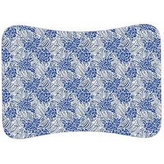 Blue Roses Velour Seat Head Rest Cushion by DinkovaArt
