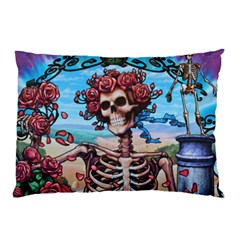 Grateful Dead Hippie Peace Roses Rock Music Legend Pillow Case by Tsamara