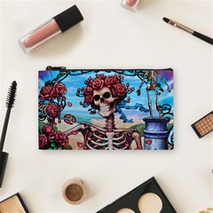 Grateful Dead Hippie Peace Roses Rock Music Legend Cosmetic Bag (small) by Tsamara