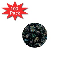 Pattern Flower Plants Leaves Nature 1  Mini Magnets (100 Pack)  by Tsamara