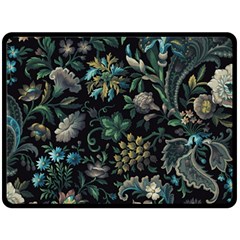 Pattern Flower Plants Leaves Nature Fleece Blanket (large) by Tsamara