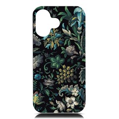 Pattern Flower Plants Leaves Nature Iphone 16 Black Uv Print Pc Hardshell Case by Tsamara