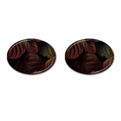 Leaves Plant Contrast Carved Nature Cufflinks (oval) by Tsamara