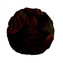 Leaves Plant Contrast Carved Nature Standard 15  Premium Round Cushions by Tsamara