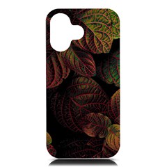 Leaves Plant Contrast Carved Nature Iphone 16 Black Uv Print Pc Hardshell Case by Tsamara