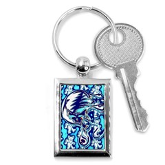 Trippy Dippy Bears Blue Dancing Greatful Dead Skull Steal Your Face Key Chain (rectangle) by Salmanaz77