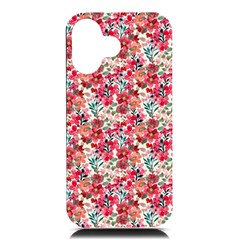 Red Flowers Iphone 16 Black Uv Print Pc Hardshell Case by DinkovaArt