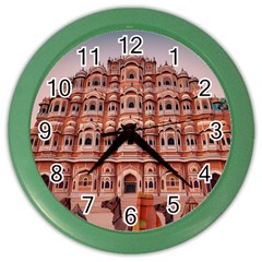 Rajasthan Hawa Mahal Color Wall Clock by designsbymallika