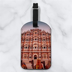 Rajasthan Hawa Mahal Nappa Leather Luggage Tag Rectangle by designsbymallika