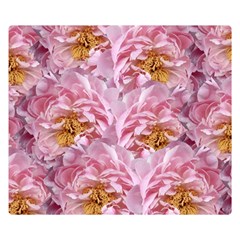Peonies Nature Bloom Blossom Pink Premium Plush Fleece Blanket (small) by Tsamara