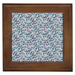 Blue Leaves (2) Framed Tile by DinkovaArt
