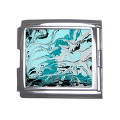 Fluid Turquoise Mega Link Italian Charm (18mm) by DinkovaArt