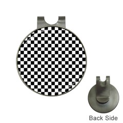 Pattern Checkered Squares Black White Pattern Hat Clips With Golf Markers by Sabxi