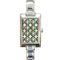 Circles Round Pattern Sphere Ball Rectangle Italian Charm Watch by Sabxi