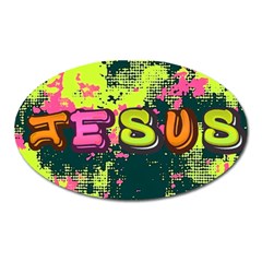 Neon Jesus 8375771 Oval Magnet by Jabberwonkers