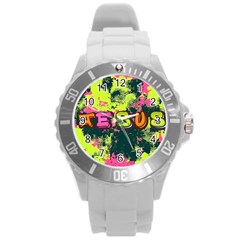 Neon Jesus 8375771 Round Plastic Sport Watch (l) by Jabberwonkers