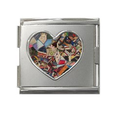 Background Embroidery Pattern Stitches Abstract Mega Link Heart Italian Charm (18mm) by Ket1n9