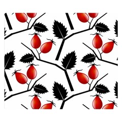Rose Hip Pattern Branches Autumn 50  X 40  Premium Plush Fleece Blanket (small) by Hannah976