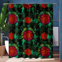 Mid Century Retro Floral 1970s 1960s Pattern 72 Shower Curtain 60  X 72  (medium)  by violetheavensky