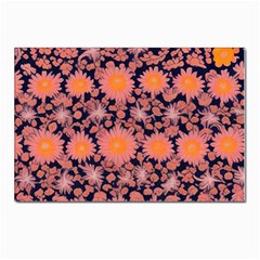 Mid Century Retro Floral 1970s 1960s Pattern 74 Postcards 5  X 7  (pkg Of 10) by violetheavensky