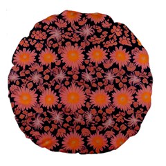 Mid Century Retro Floral 1970s 1960s Pattern 74 Large 18  Premium Round Cushions by violetheavensky