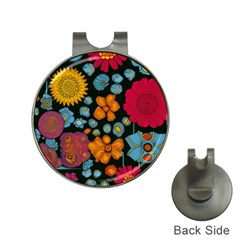 Mid Century Retro Floral 1970s 1960s Pattern 77 Hat Clips With Golf Markers by violetheavensky