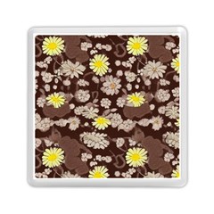 Mid Century Retro Floral 1970s 1960s Pattern 84 Memory Card Reader (square) by violetheavensky