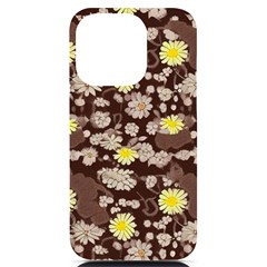 Mid Century Retro Floral 1970s 1960s Pattern 84 Iphone 14 Pro Black Uv Print Pc Hardshell Case by violetheavensky