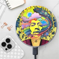 Psychedelic Rock Jimi Hendri Wireless Fast Charger(white) by Tsamara