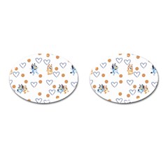 Bluey, Bluey Merch, Bluey Pattern, Bluey Bluey, Bingo, Bluey Design, Bluey Dog Cufflinks (oval) by avitendut