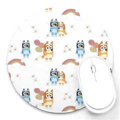 Bluey, Bluey Merch, Bluey Pattern, Bluey Bluey, Bingo, Bluey Design, Bluey Dog Round Mousepad by avitendut